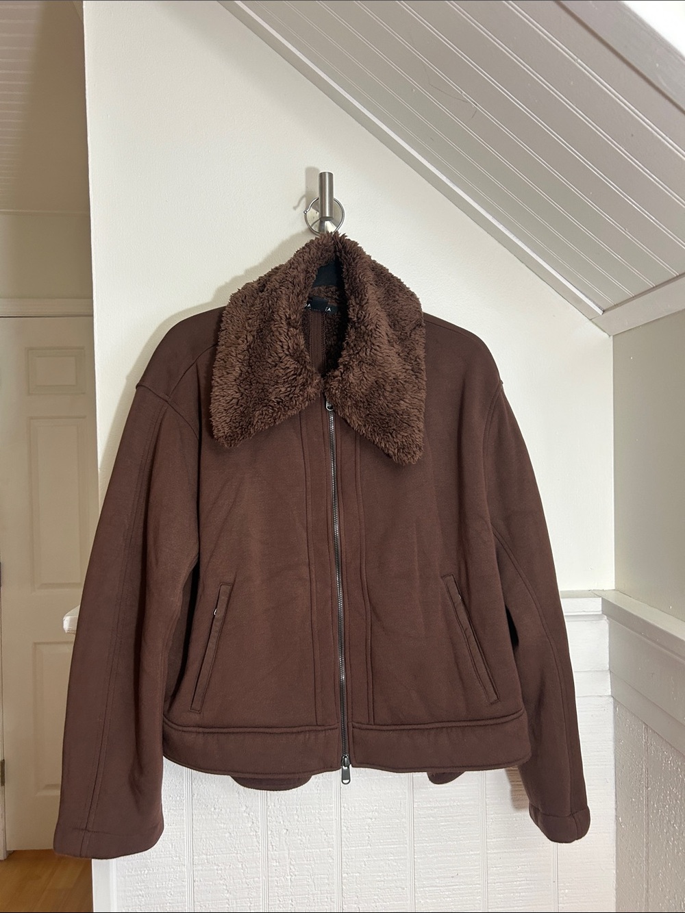 Athleta Dark Brown Westbound Sherpa Jacket Medium Faux Fur